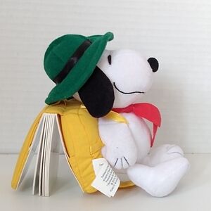 HTF Snoopy Stuffed Toy Backpack Hardcover Mini Book 2003 Little Simon with Tags